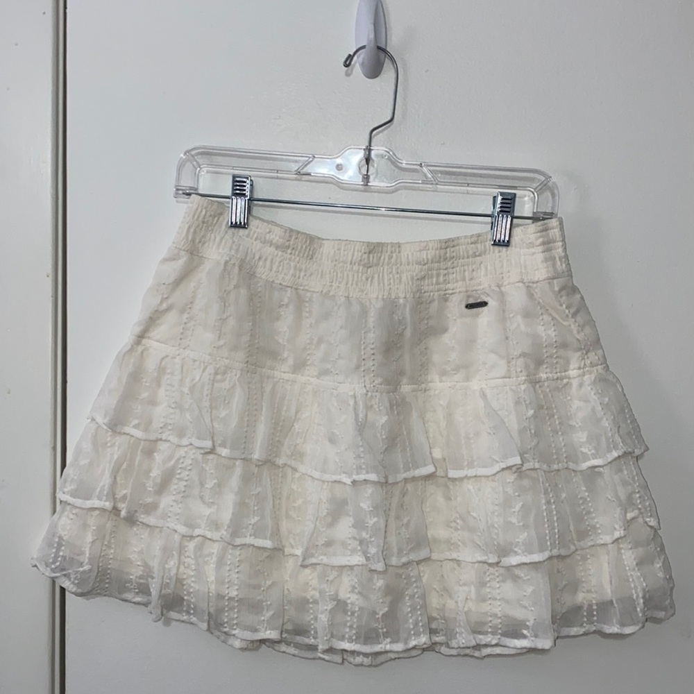 Hollister Off White Embroidered Skirt